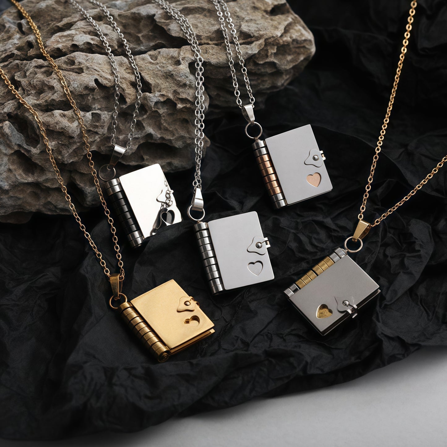 Book Pendant Necklace - Handcrafted Openable Book Charm