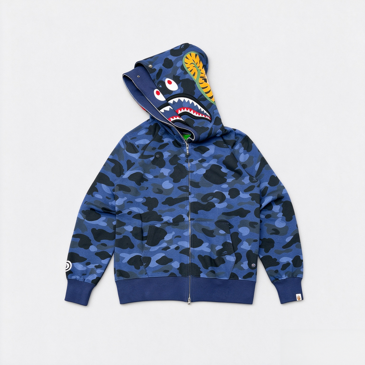 Shark Camo Zip-Up Hoodie β Streetwear Graphic Hoodie with Full Print Design π¦π₯