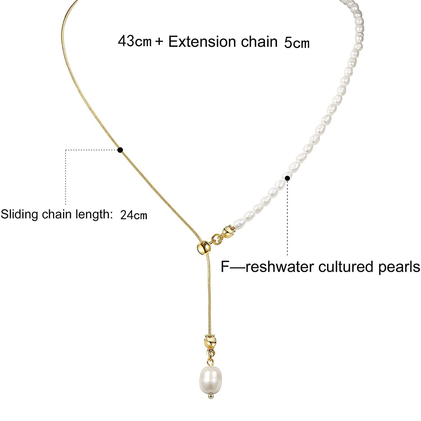 Y-Shaped Lariat Chain 14k Gold Link Drop Long Charm Necklace