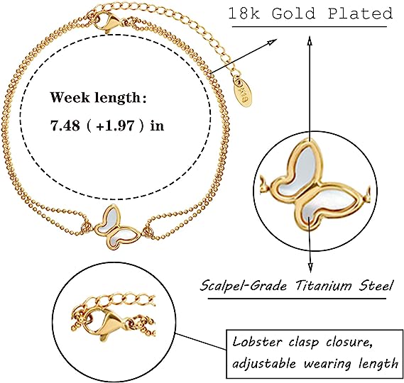 Butterfly Foot Chain Anklets Adjustable Beach Ankle Bracelet