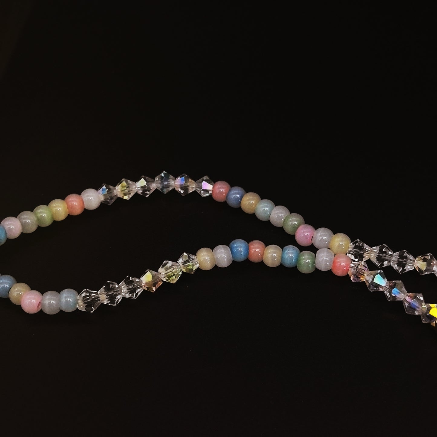 Colorful Beaded Smiley Face Necklace