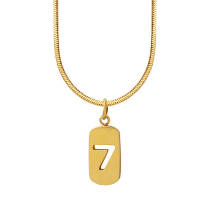 Lucky 7 Number Charm Pendant Necklace