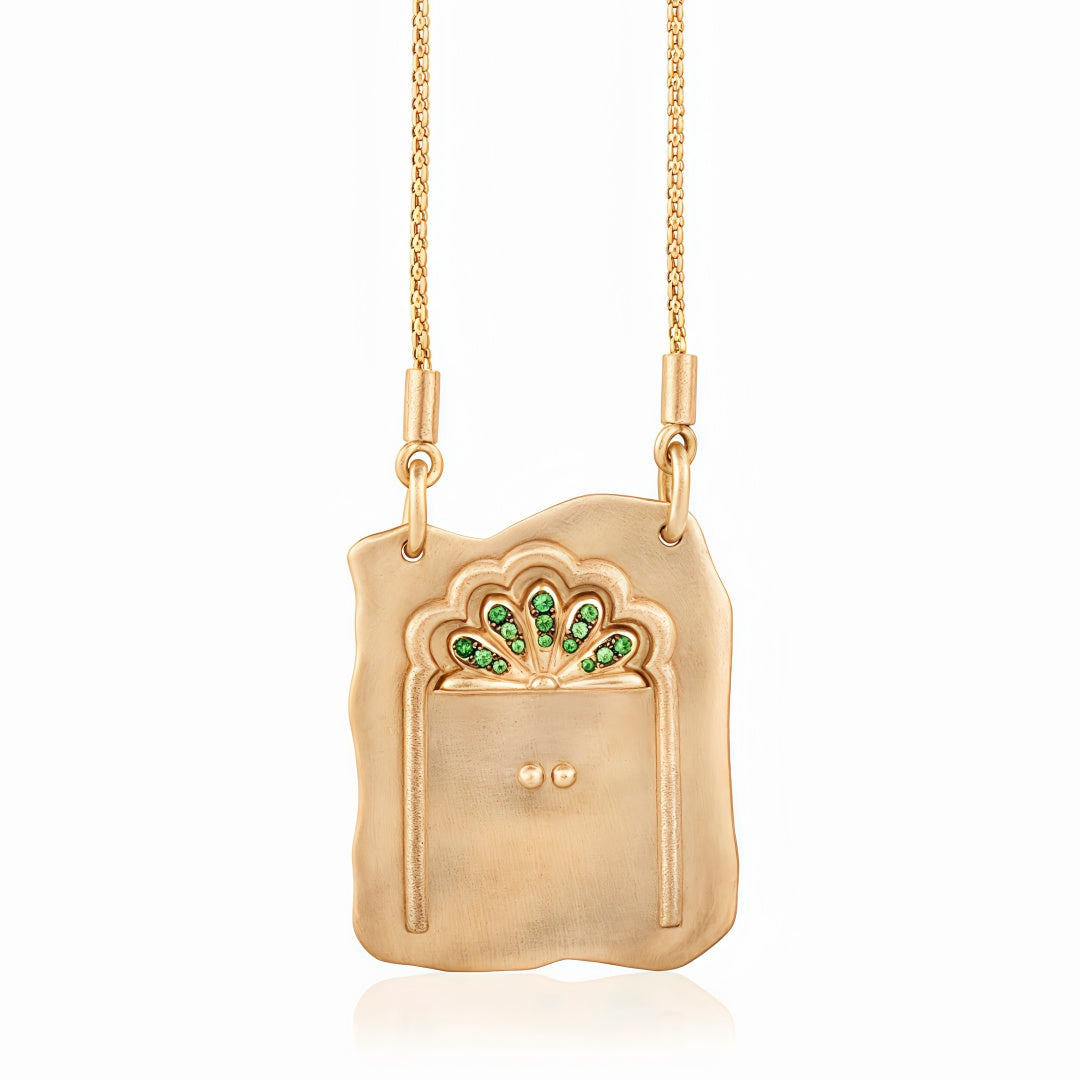 Vintage Tarot Card Butterfly Resurrection Door Pendant Necklace