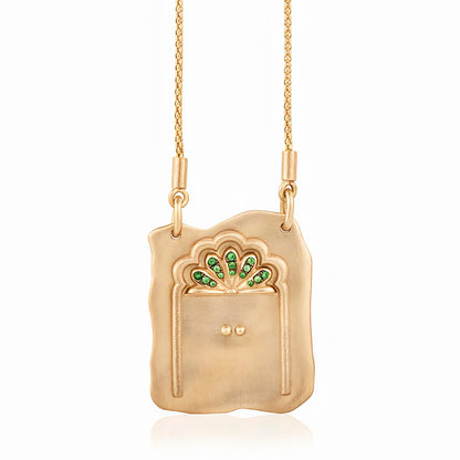 Vintage Tarot Card Butterfly Resurrection Door Pendant Necklace