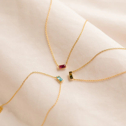 12 Birthstone Zircon Pendant Necklace