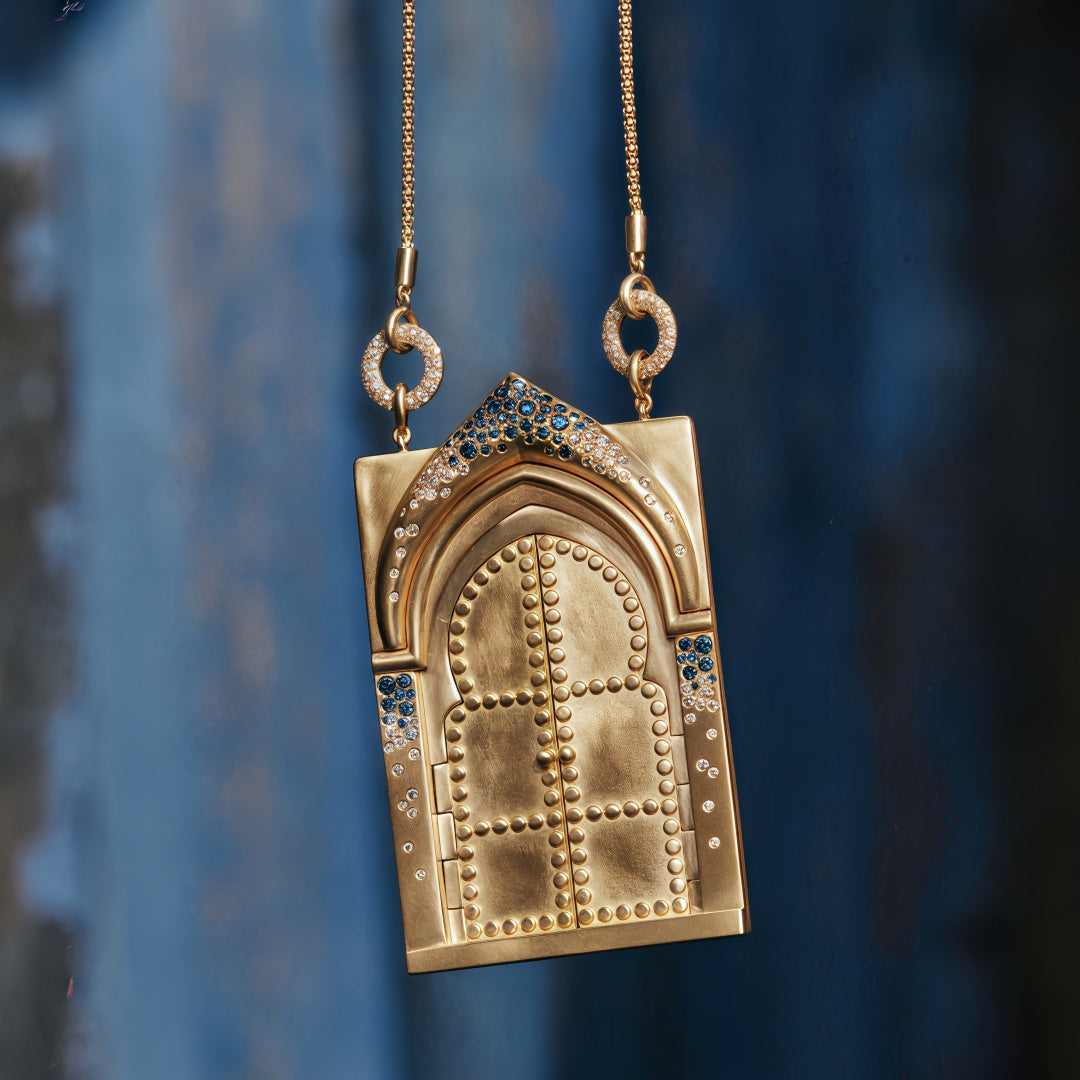 Vintage Tarot Card Butterfly Resurrection Door Pendant Necklace