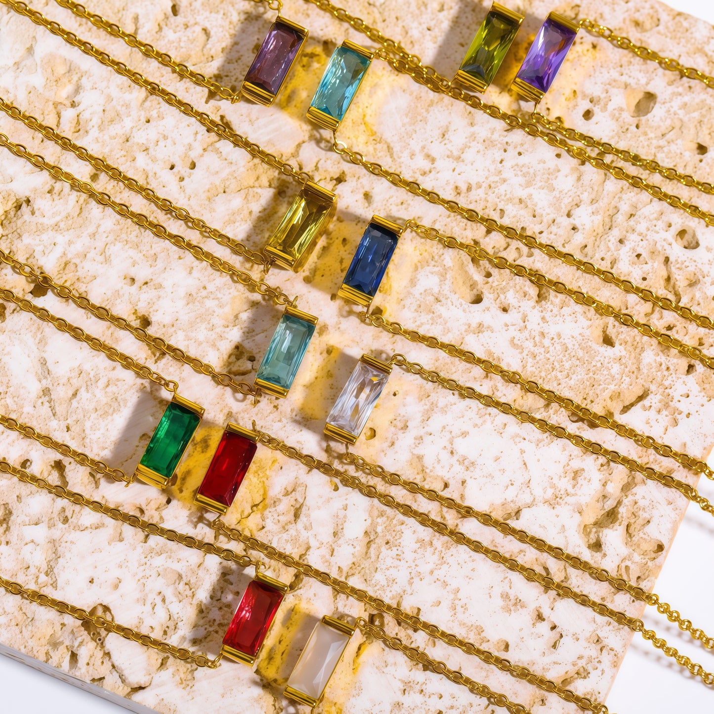 12 Birthstone Zircon Pendant Necklace