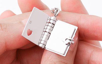 Book Pendant Necklace - Handcrafted Openable Book Charm