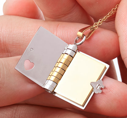 Book Pendant Necklace - Handcrafted Openable Book Charm