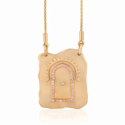 Vintage Tarot Card Butterfly Resurrection Door Pendant Necklace