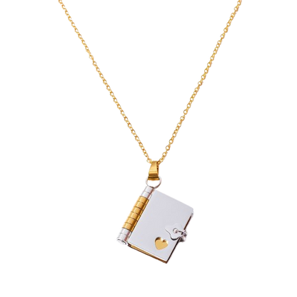 Book Pendant Necklace - Handcrafted Openable Book Charm