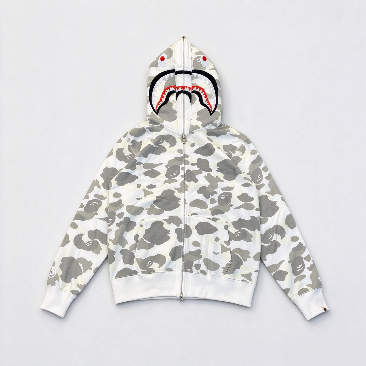 Shark Camo Zip-Up Hoodie – Streetwear Graphic Hoodie with Full Print Design 🦈🔥