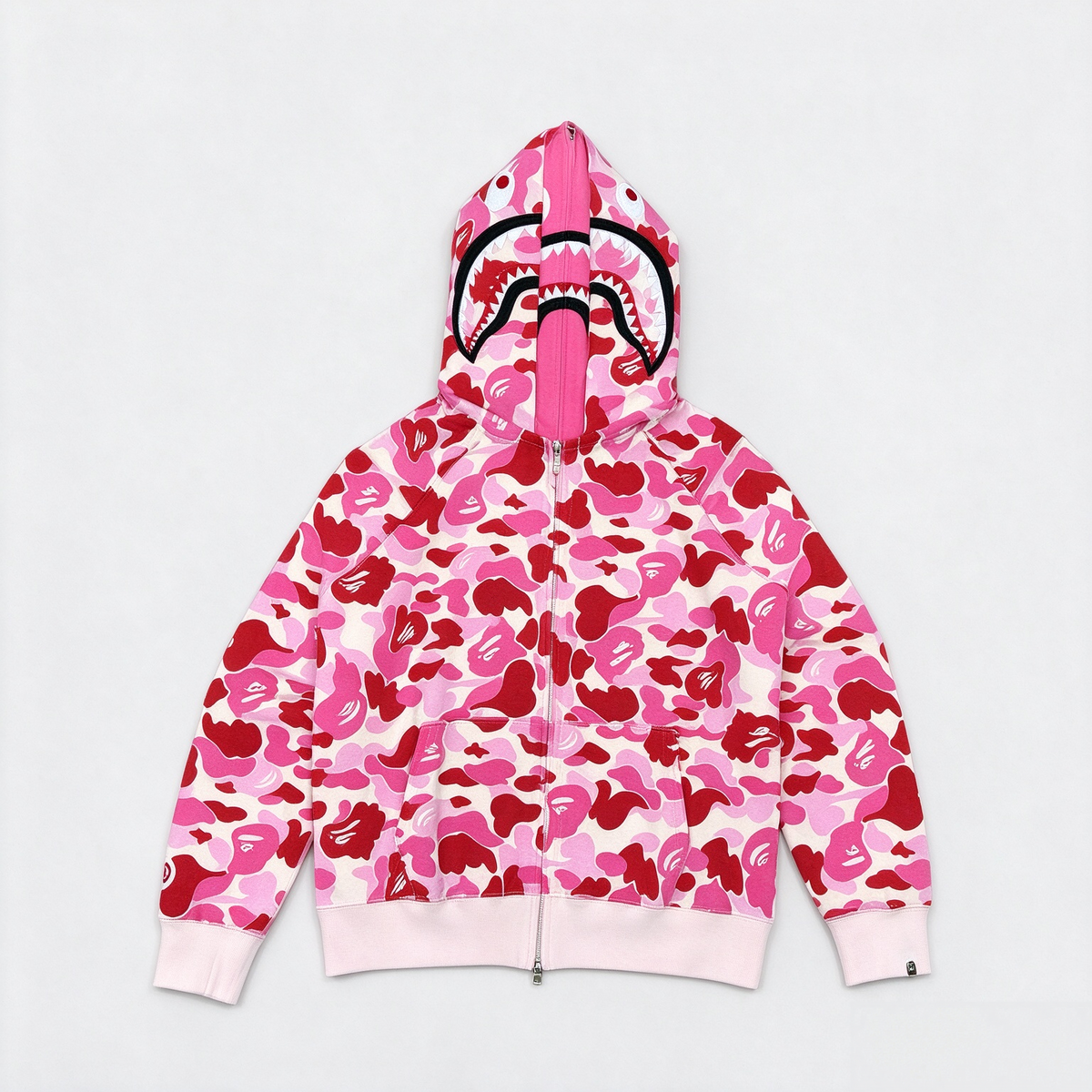 Shark Camo Zip-Up Hoodie – Streetwear Graphic Hoodie with Full Print Design 🦈🔥