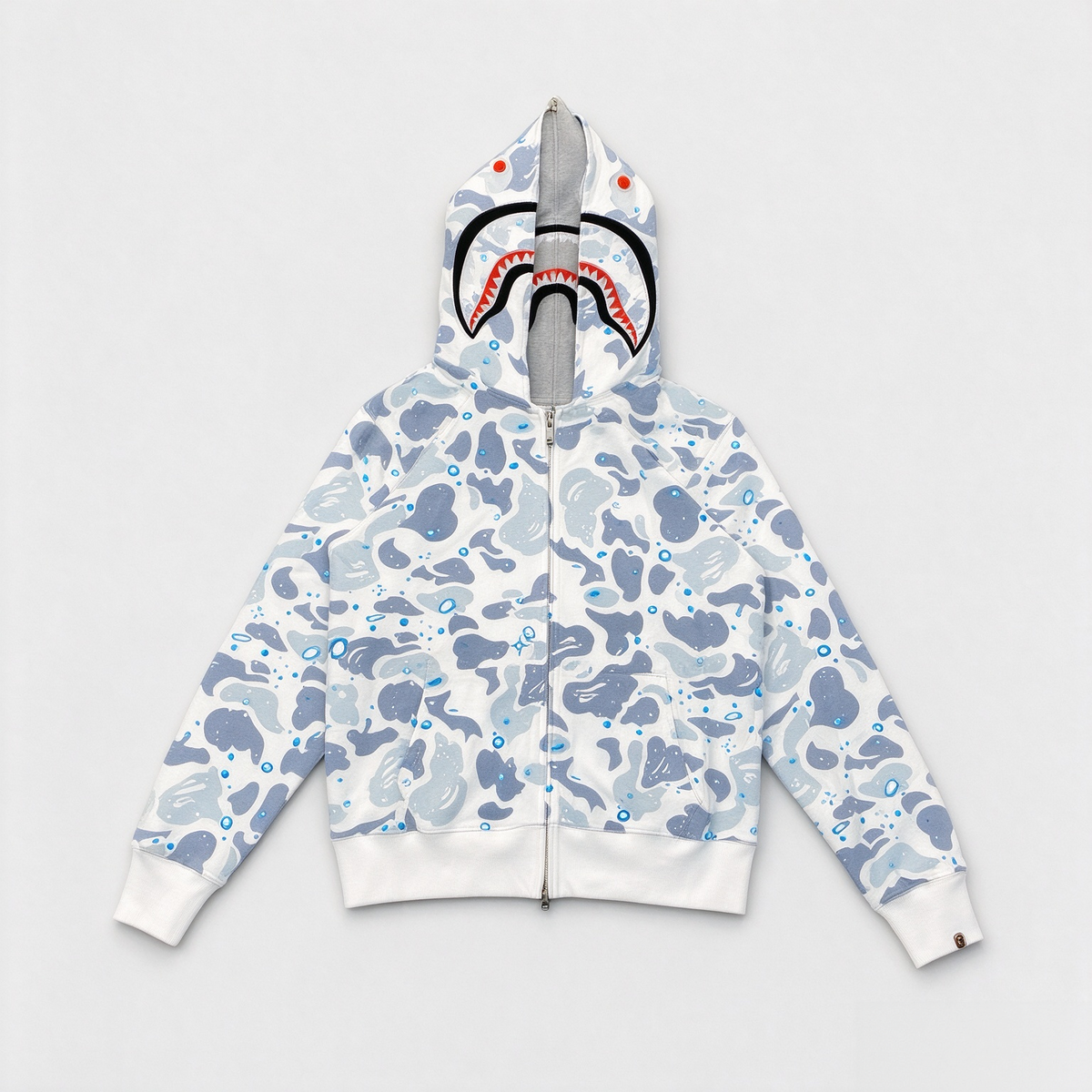 Shark Camo Zip-Up Hoodie – Streetwear Graphic Hoodie with Full Print Design 🦈🔥