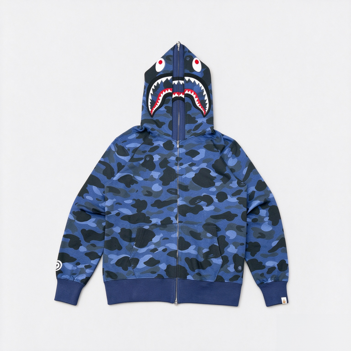 Shark Camo Zip-Up Hoodie – Streetwear Graphic Hoodie with Full Print Design 🦈🔥
