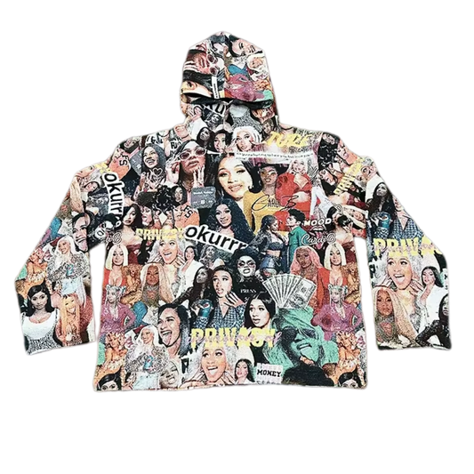 Female Rapper Woven Tapestry Hoodie