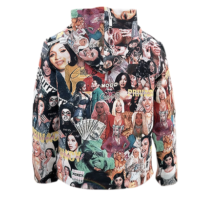 Female Rapper Woven Tapestry Hoodie