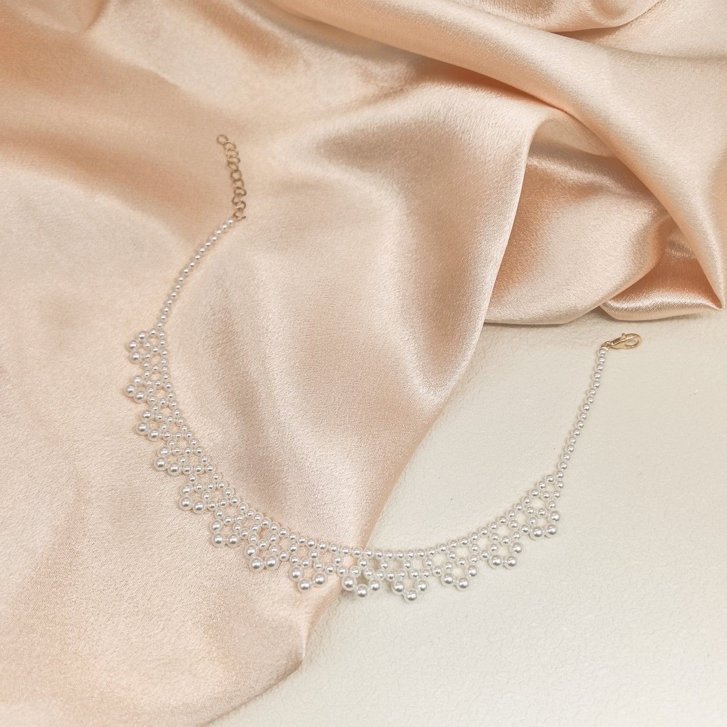 Elegant Handcrafted Pearl Cascade Necklace
