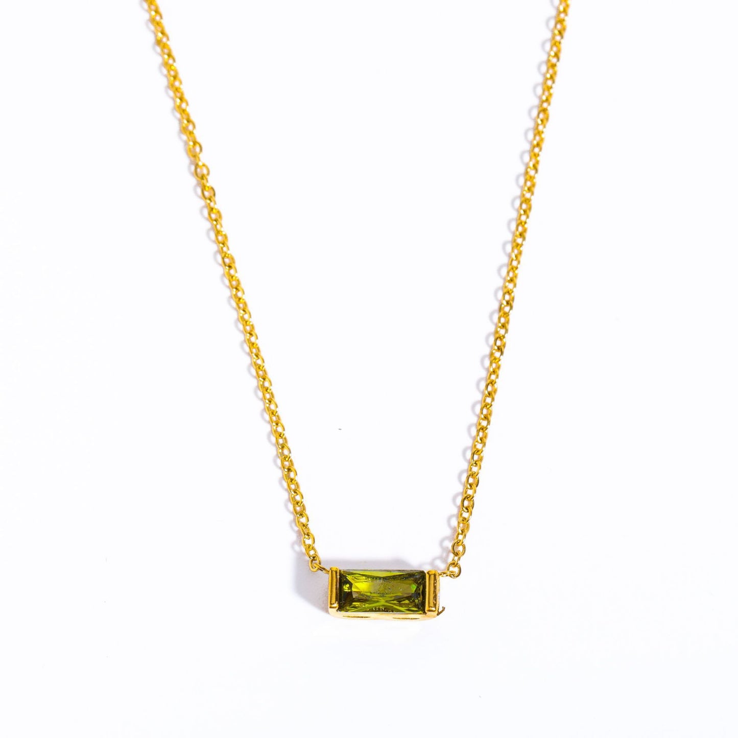12 Birthstone Zircon Pendant Necklace