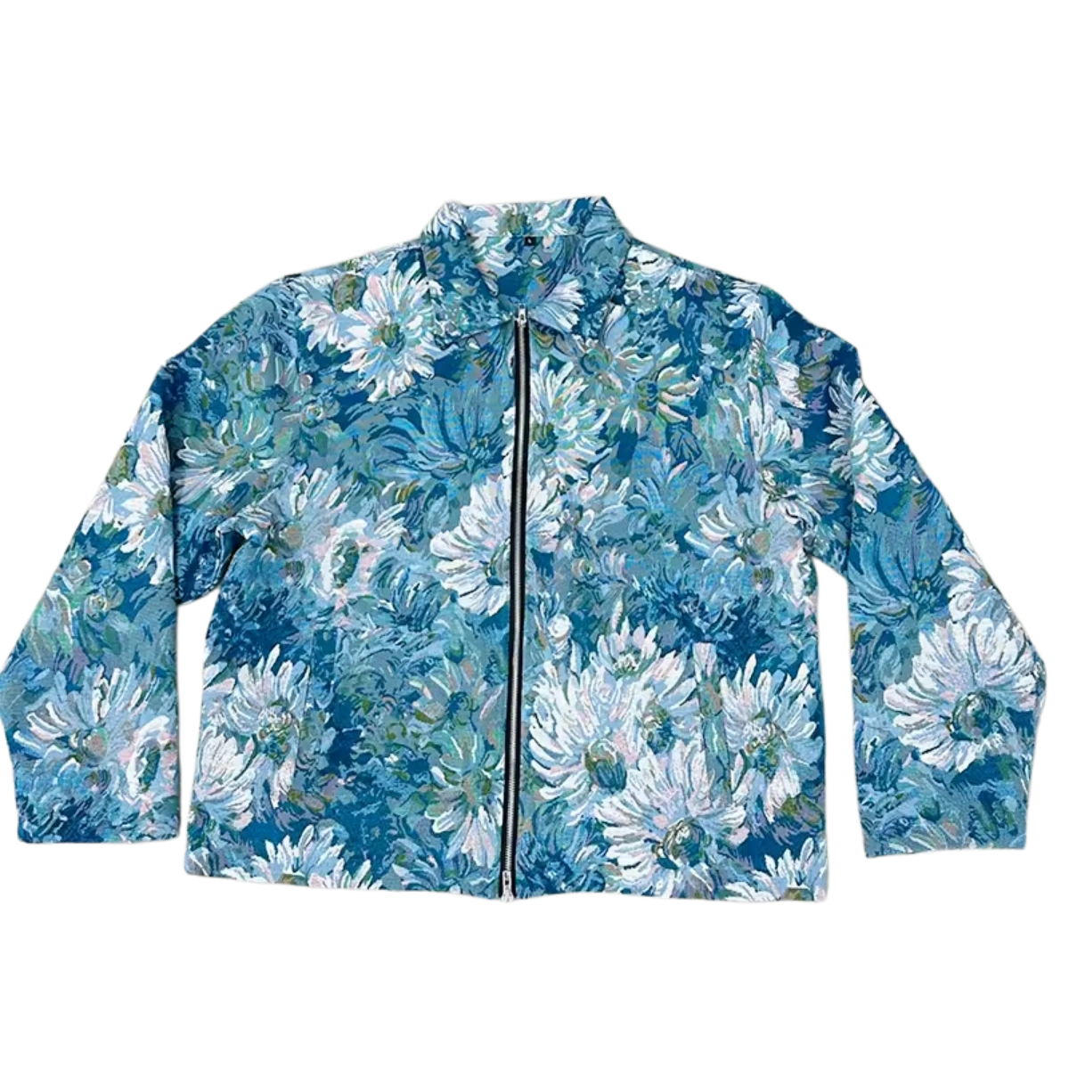 Blue Floral Woven Tapestry Jacket