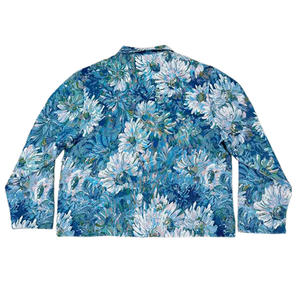 Blue Floral Woven Tapestry Jacket