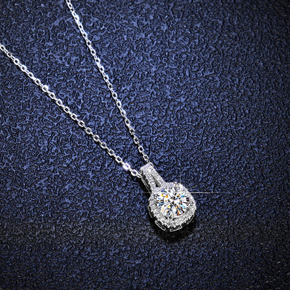 Elegant Sterling Silver Moissanite Pendant Necklace