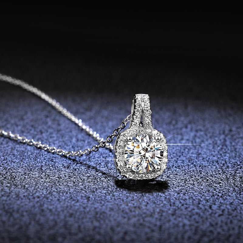Elegant Sterling Silver Moissanite Pendant Necklace