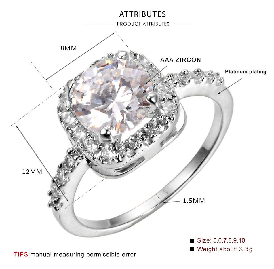 Cubic Zirconia Promise Halo Engagement Promise Eternity Ring