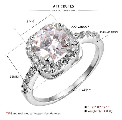 Cubic Zirconia Promise Halo Engagement Promise Eternity Ring