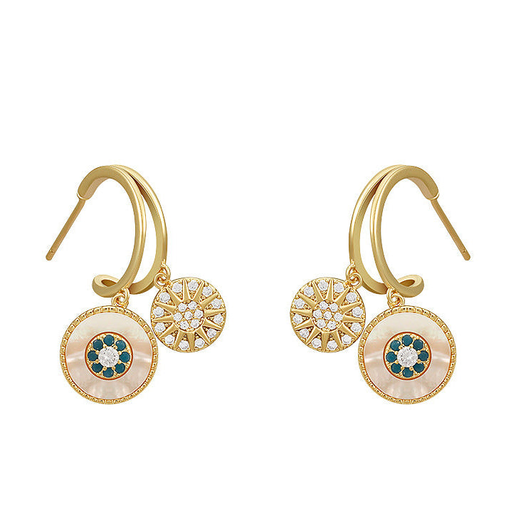 Evil Eyes S925 Sterling Silver Post Dangle Earrings