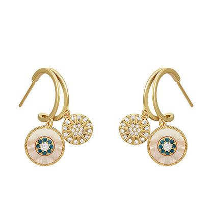 Evil Eyes S925 Sterling Silver Post Dangle Earrings