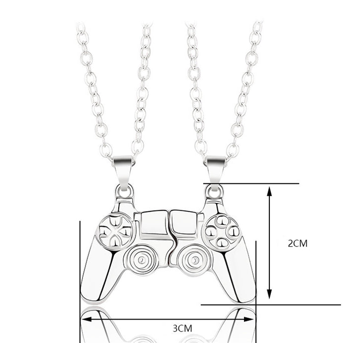 Magnet Game Controller Necklace Couple Matching Pendant Necklace