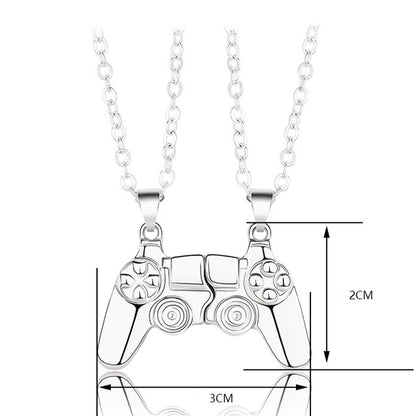 Magnet Game Controller Necklace Couple Matching Pendant Necklace