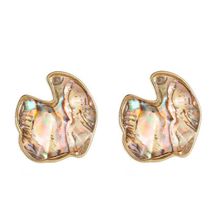 Baroque S925 Sterling Silver Shell Irregular Studs Earrings for Women
