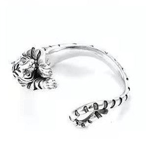 Punk Lizard Tiger Animal Opening Adjustable Ring for Men