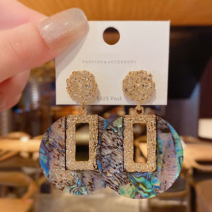 S925 Sterling Silver Shell Drop Dangle Earrings for Women