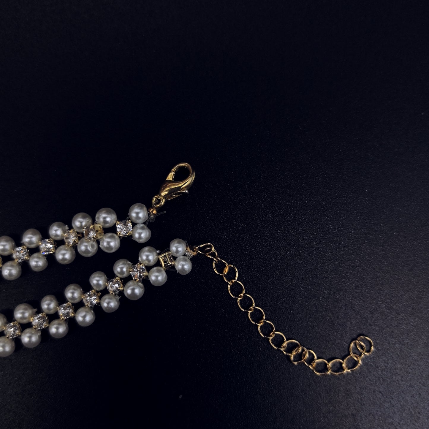 Charming Pearl Bracelet with Gold Clover Charm