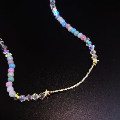 Colorful Beaded Smiley Face Necklace