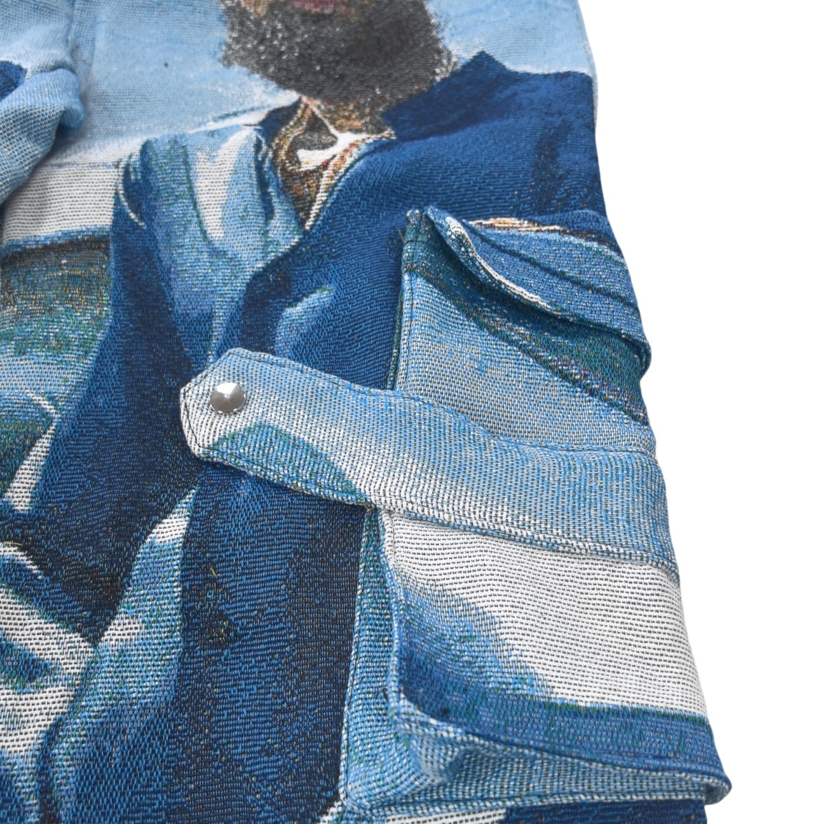 Street Culture Portrait Woven Jacquard Tapestry Cargo Pants