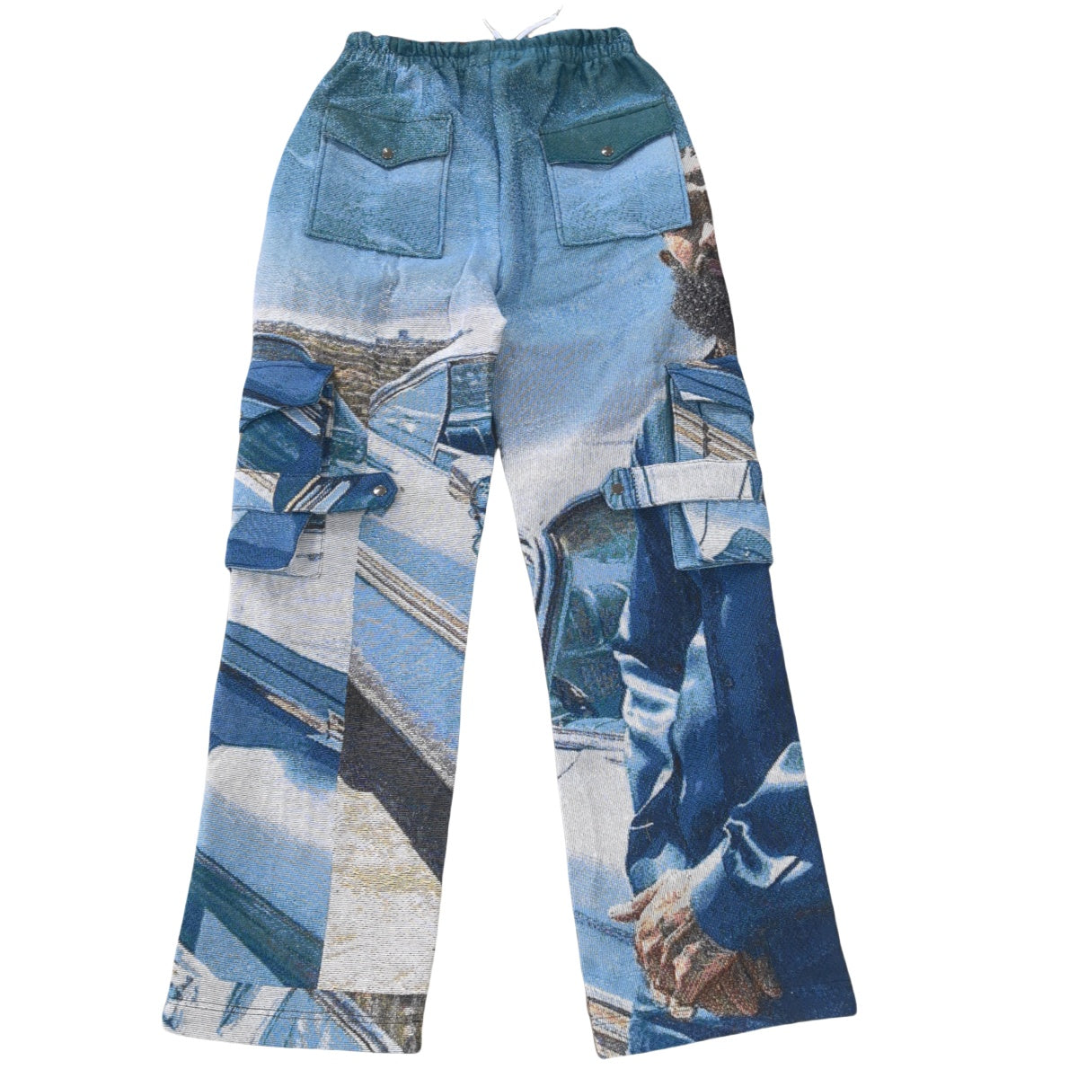 Street Culture Portrait Woven Jacquard Tapestry Cargo Pants