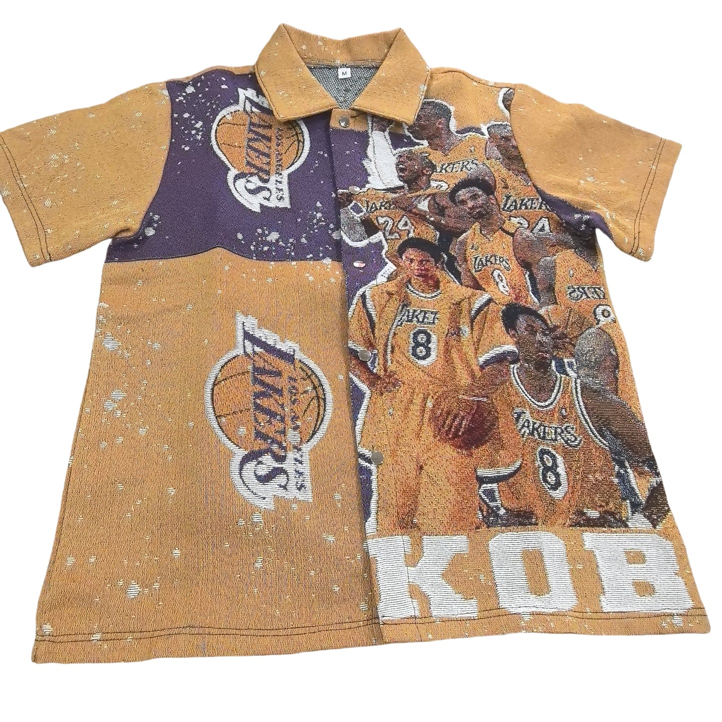 Woven Jacquard Short Sleeve Graphic Shirt