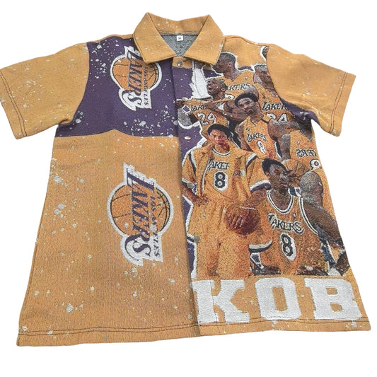 Woven Jacquard Short Sleeve Graphic Shirt