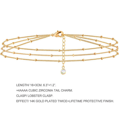 3 Layered Dainty Satellite Chain Bracelet