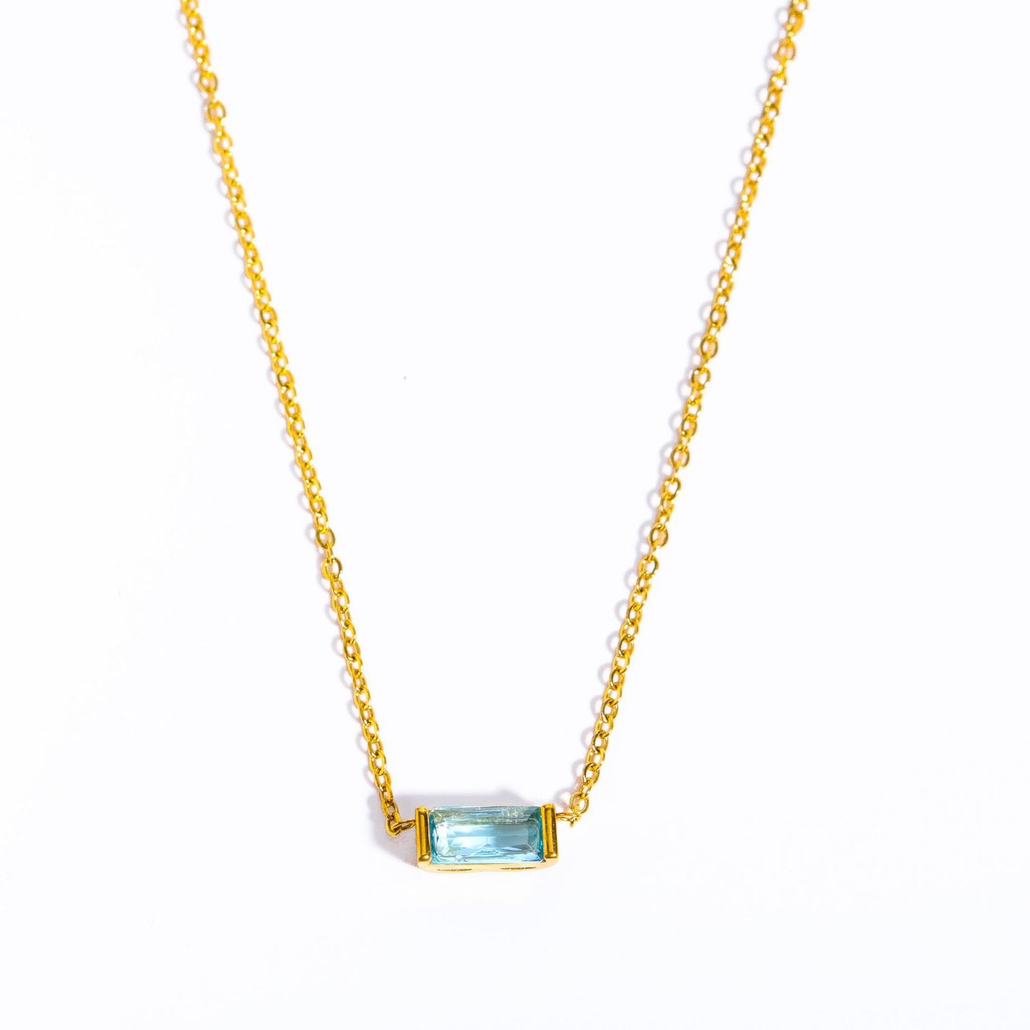 12 Birthstone Zircon Pendant Necklace