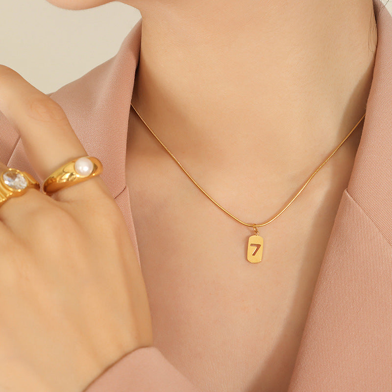 Lucky 7 Number Charm Pendant Necklace