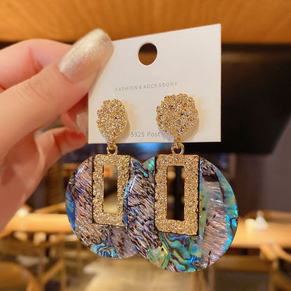 S925 Sterling Silver Shell Drop Dangle Earrings for Women