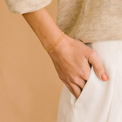 3 Layered Dainty Satellite Chain Bracelet