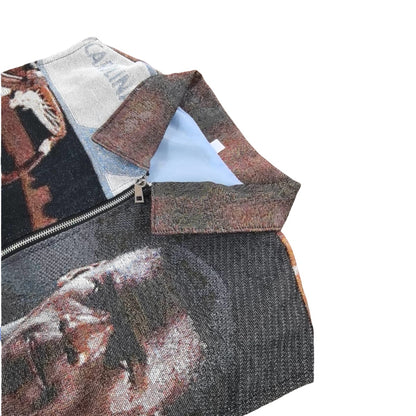 Vintage Basketball Legend Woven Jacquard Tapestry Vest