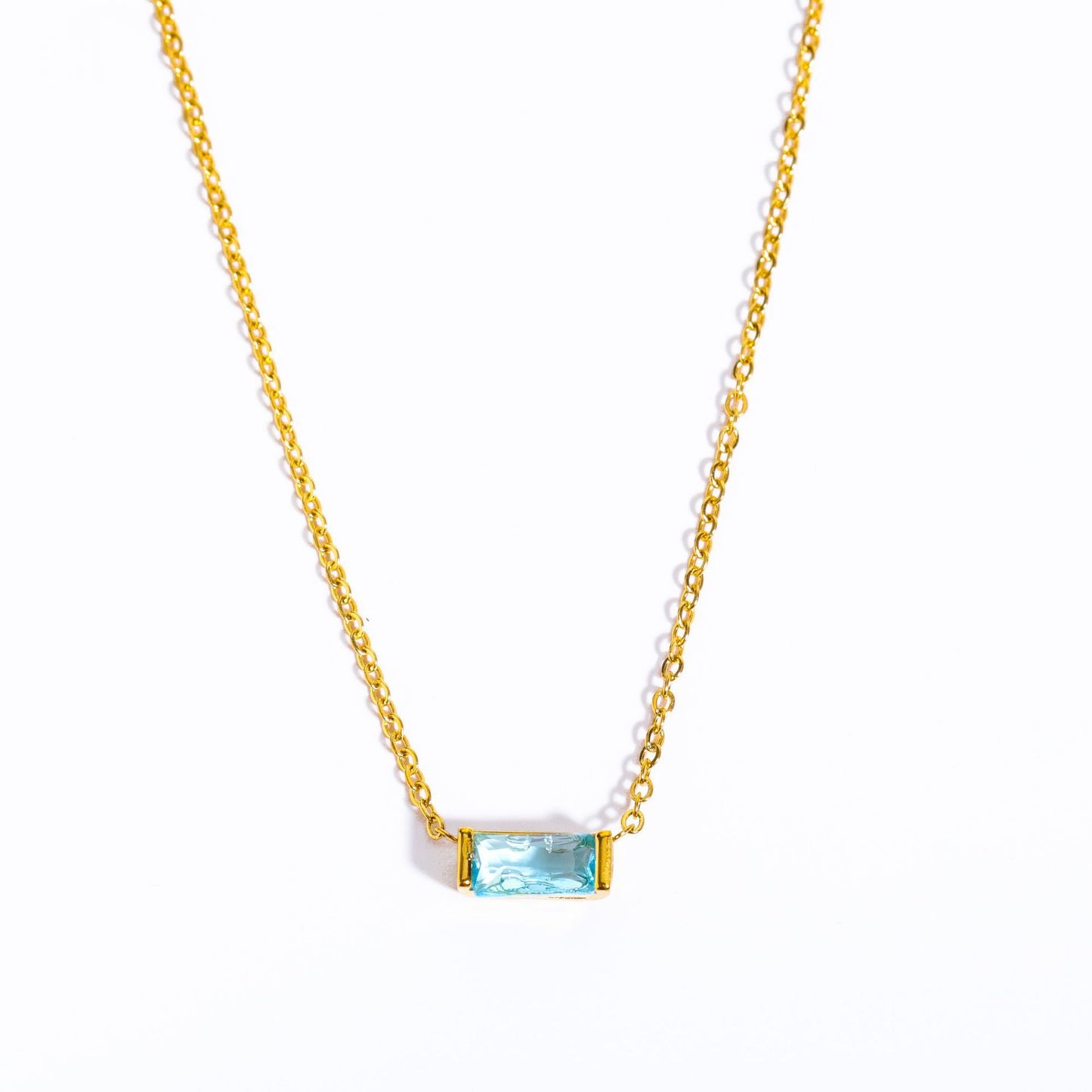 12 Birthstone Zircon Pendant Necklace