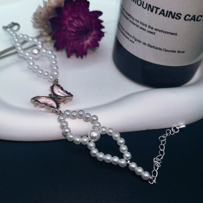Elegant Artificial Pearl Butterfly Bracelet - Handcrafted Jewelry for Everyday Elegance